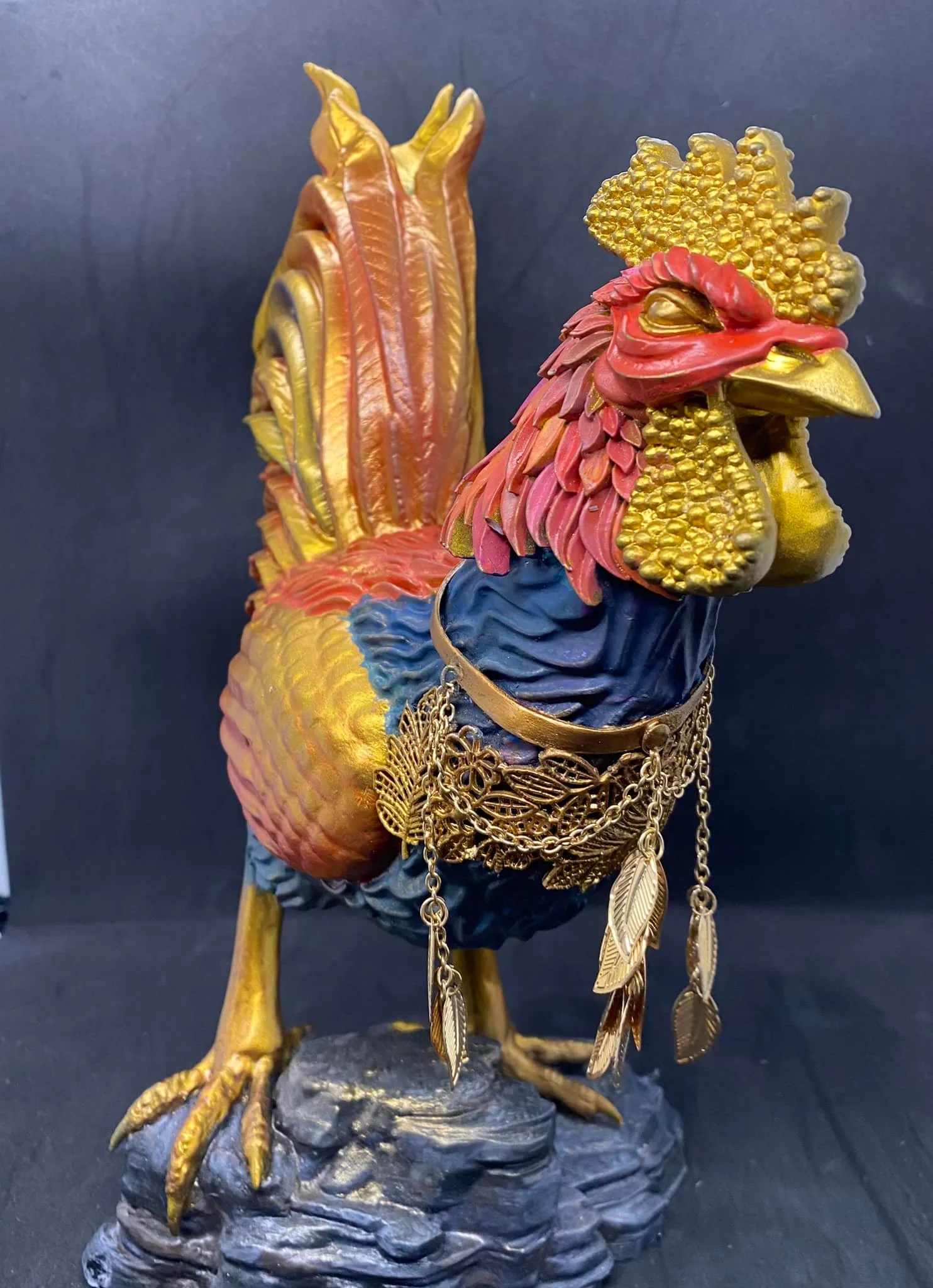 Sarimanok, the legendary Maranao bird, as a hand-painted sculpture with towering plumage